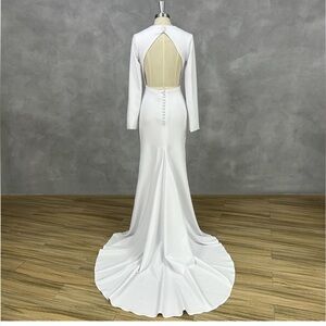 Miss Veil Mermaid Long Sleeve Open Back Wedding Dress